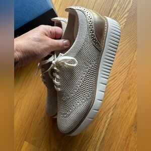 Cole Haan Gold Knit Mesh Oxford Style Sneaker
